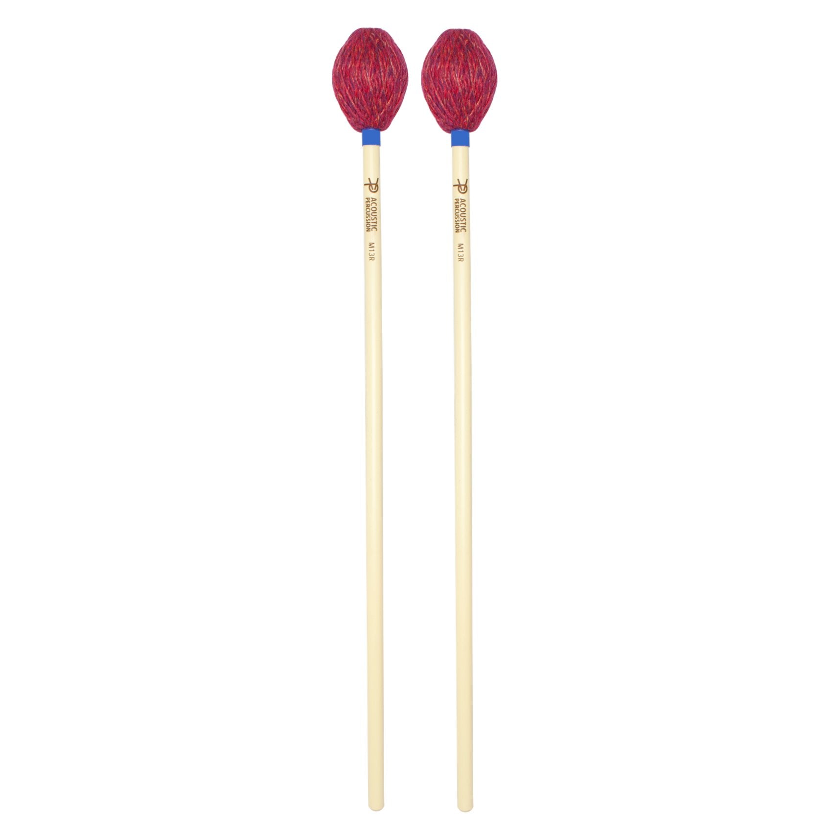 Acoustic Percussion M13 Mono-Tonal Series Medium Hard Marimba Mallets - Maple ACO-M13