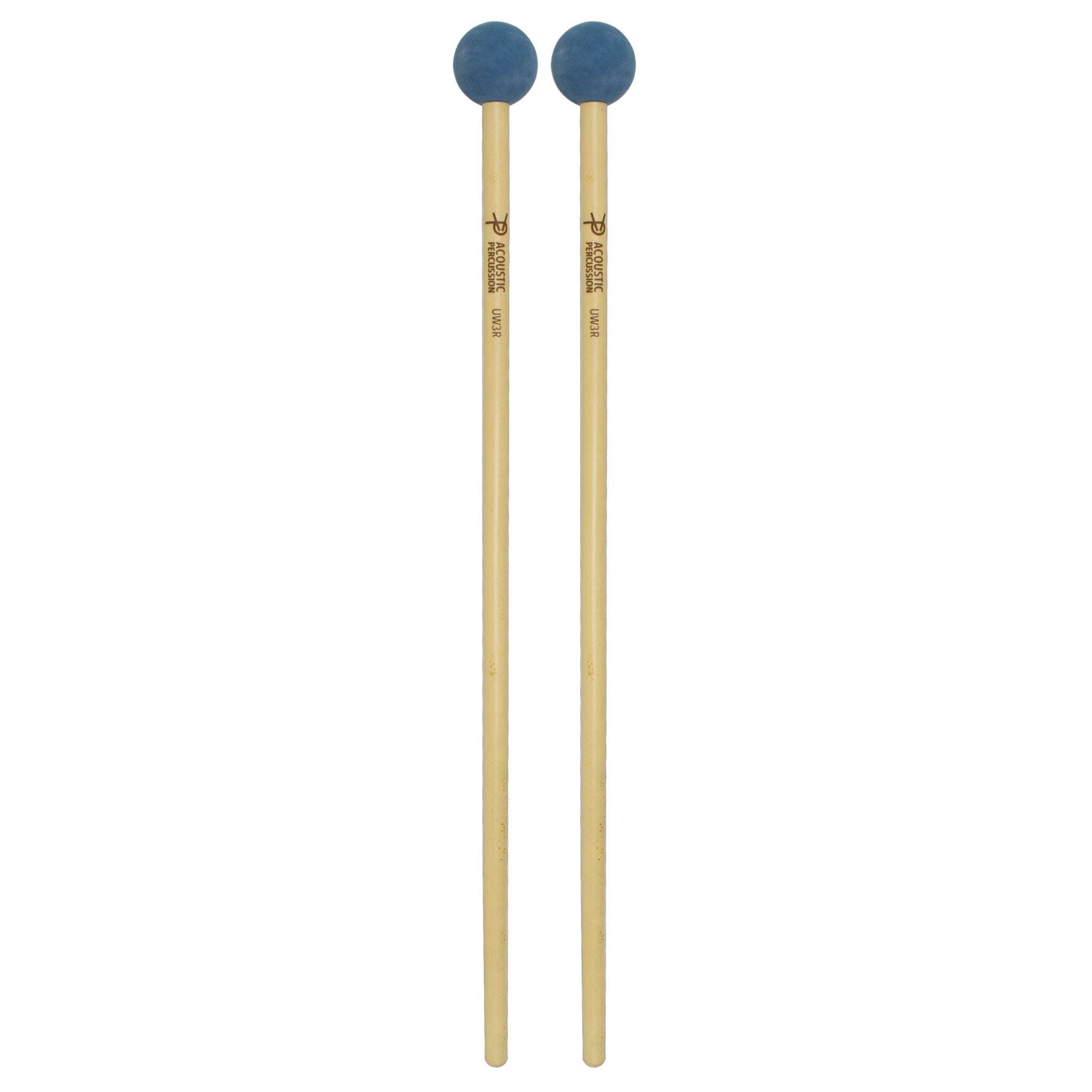 Acoustic Percussion Unwound Series UW3R Medium Mallets - Rattan ACO-UW3R