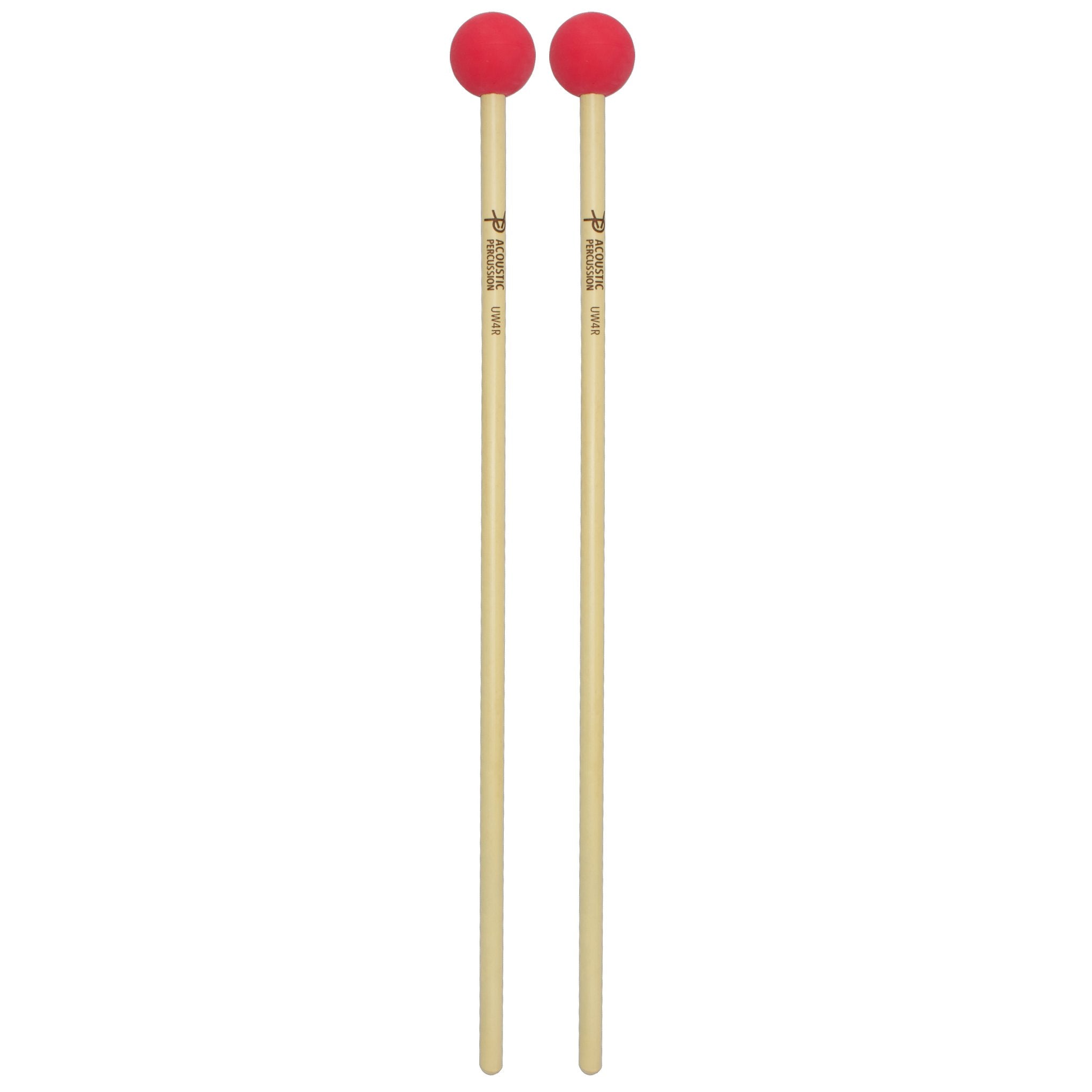 Acoustic Percussion Unwound Series UW4R Soft Mallets - Rattan ACO-UW4R