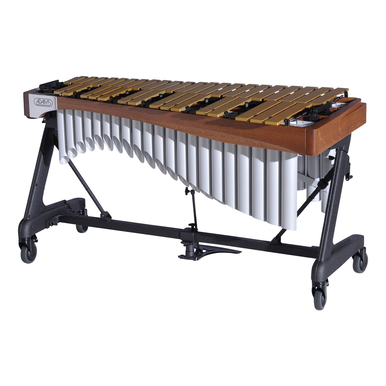 Adams Alpha Series 3 Octave Vibraphone, Gold Bars, w/Motor and Apex Frame Walnut Rails, Titanium Silver Resonators ADM-VAWA30G/9T5