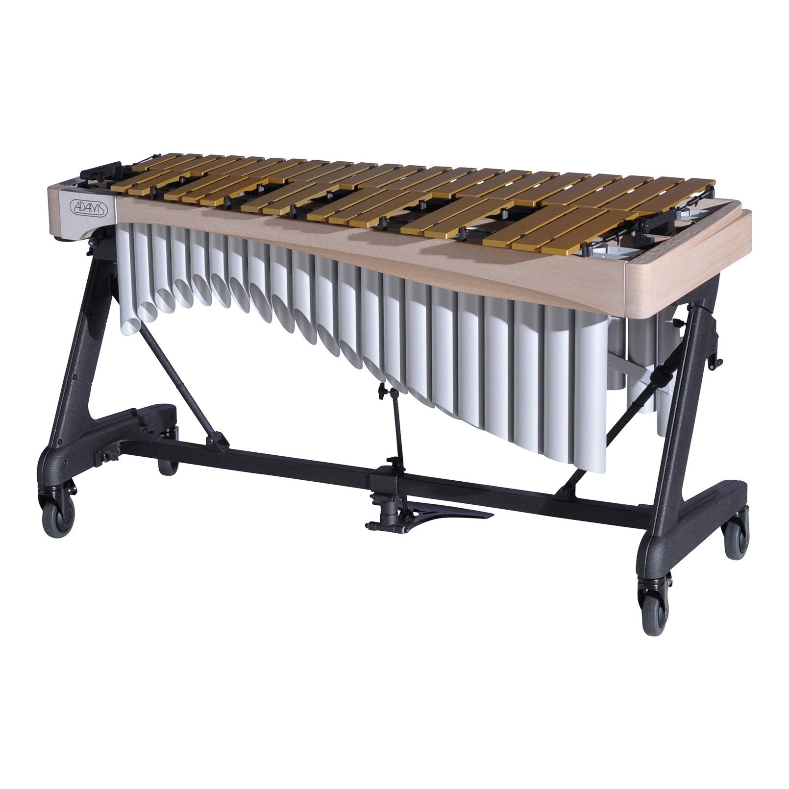 Adams Alpha Series 3 Octave Vibraphone, Gold Bars, w/Motor and Apex Frame White Wash Rails, Titanium Silver Resonators ADM-VAWA30G/9W5