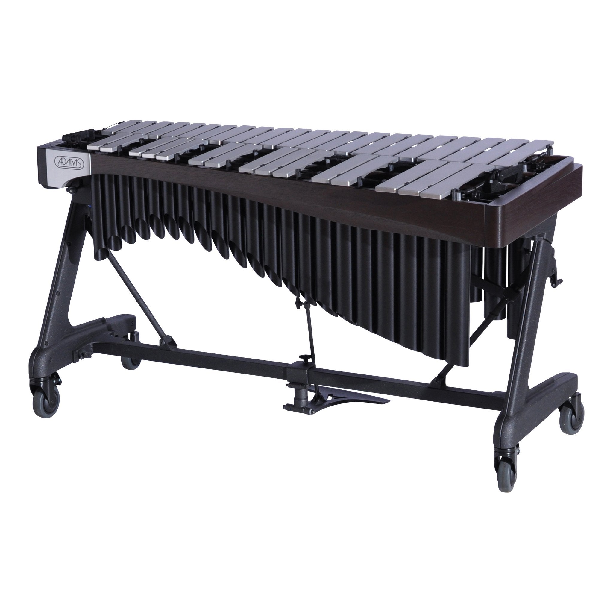 Adams Alpha Series 3 Octave Vibraphone, Silver Bars, w/Motor and Apex Frame Espresso, Midnight Black Resonators ADM-VAWA30S/9E1