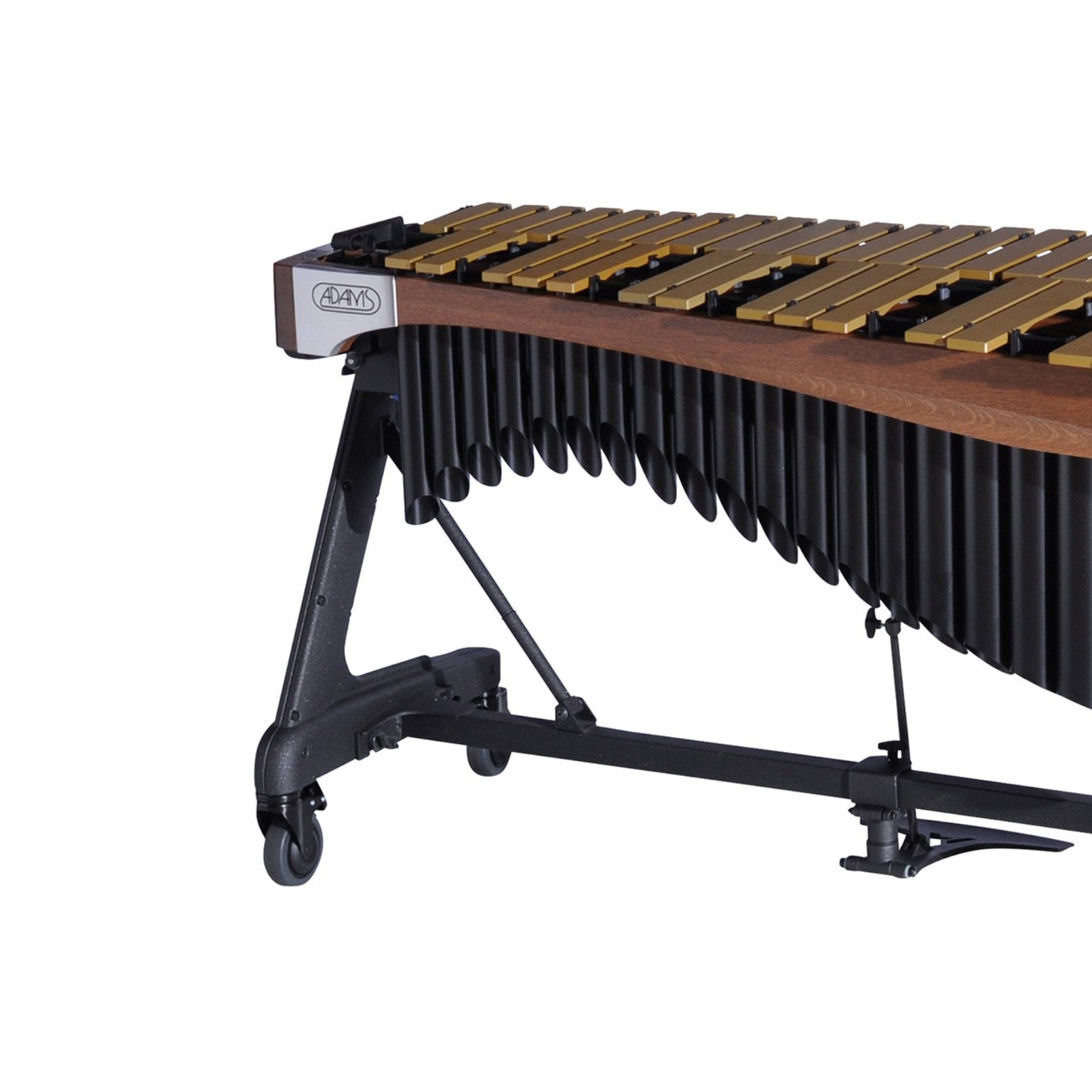 Adams Alpha Series 3.5 Octave Vibraphone, Gold Bars, w/Motor and Apex Frame Walnut Rails, Midnight Black Resonators VAWA35G/9T1