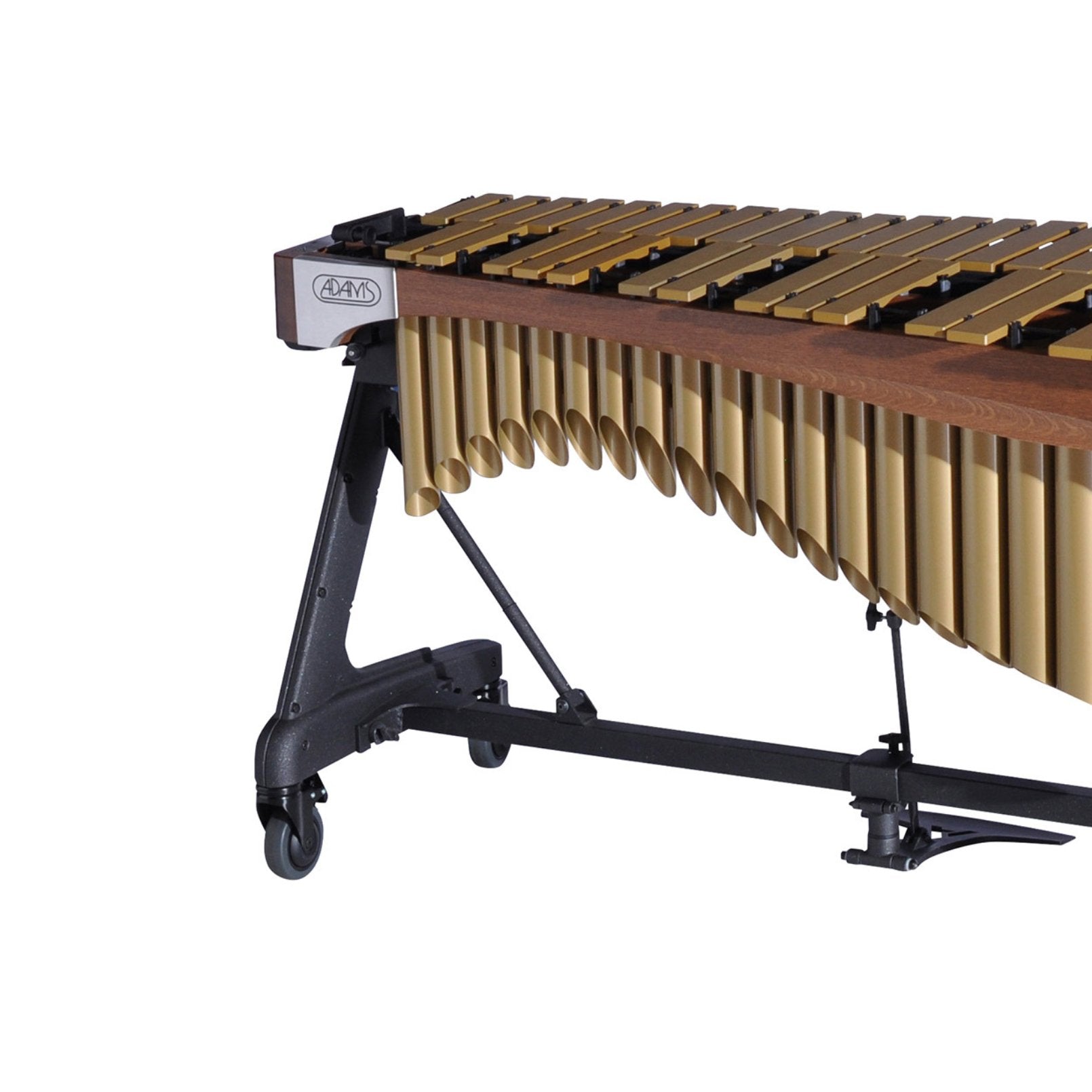 Adams Alpha Series 3.5 Octave Vibraphone, Gold Bars, w/Motor and Apex VAWA35G/9T3Frame Walnut Rails, Gold Resonators