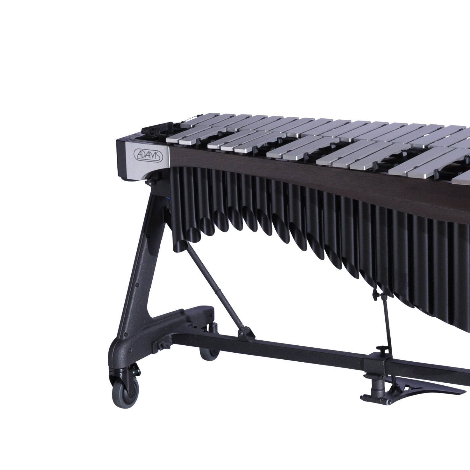 Adams Alpha Series 3.5 Octave Vibraphone, Silver Bars, w/Motor and Apex Frame Espresso, Midnight Black Resonators ADM-VAWA35S/9E1