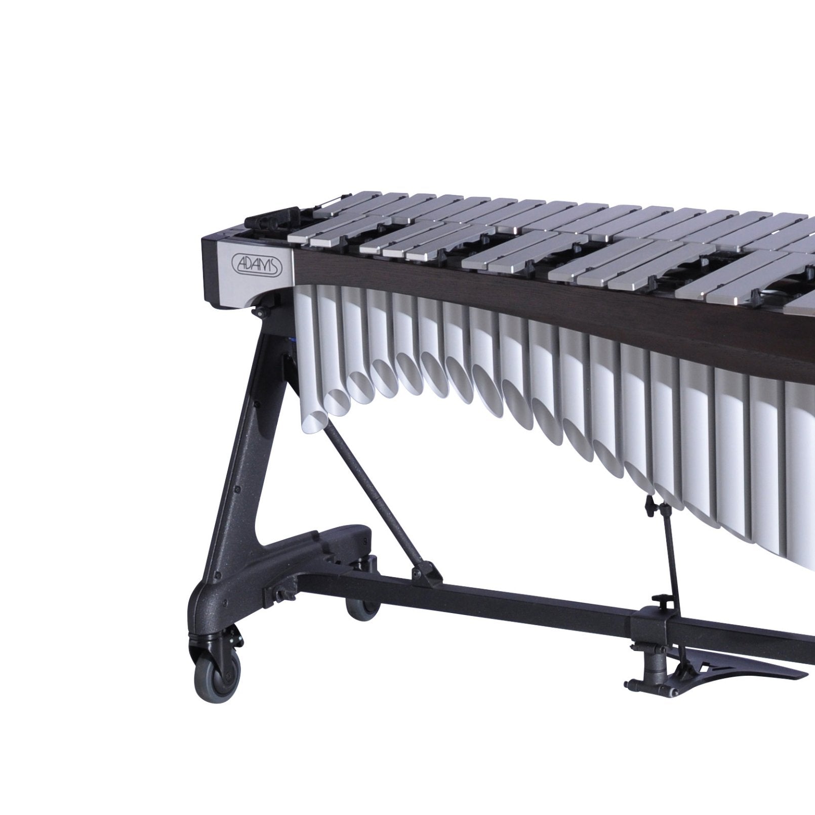 Adams Alpha Series 3.5 Octave Vibraphone, Silver Bars, w/Motor and Apex Frame Espresso, Titanium Silver Resonators ADM-VAWA35S/9E5