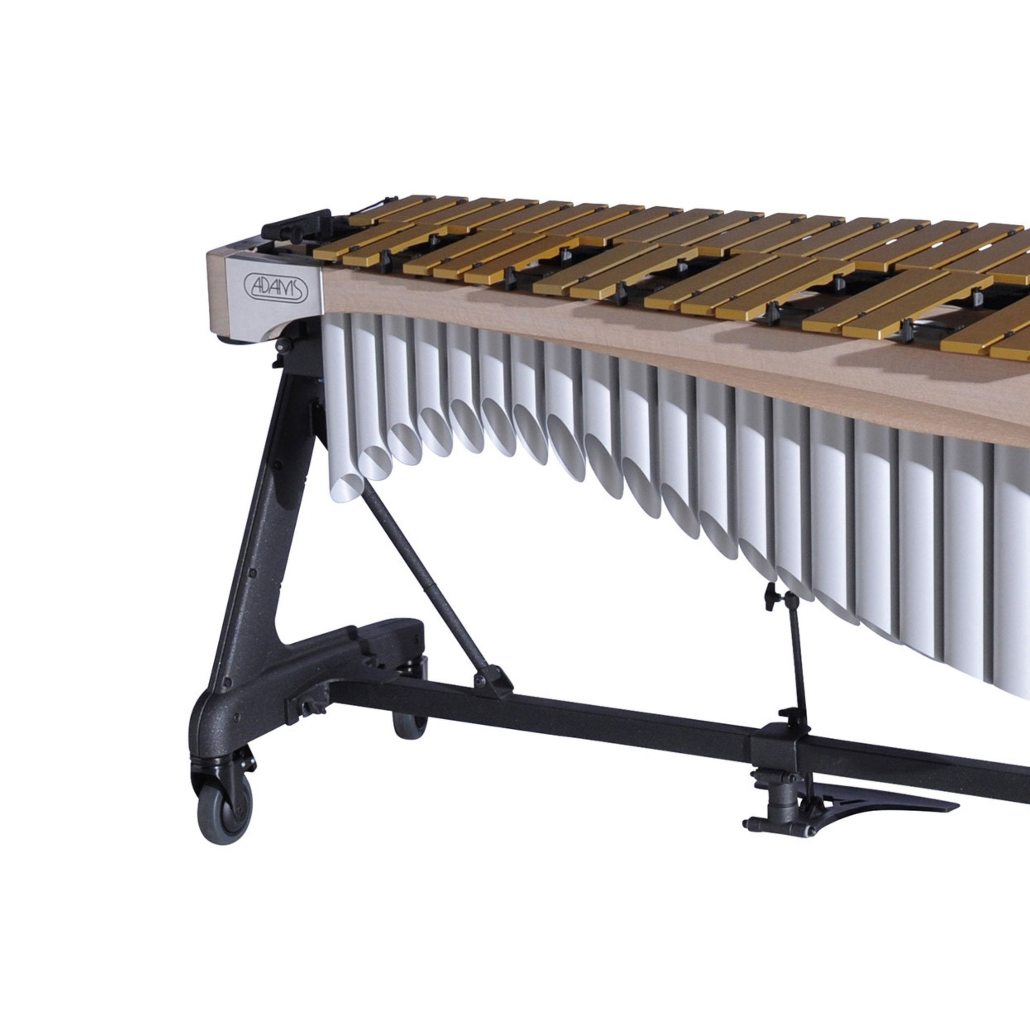 Adams Alpha Series 4.0 Octave Vibraphone, Gold Bars, w/Motor and Apex Frame White Wash Rails, Titanium Silver Resonators ADM-VAWA40G/9W5