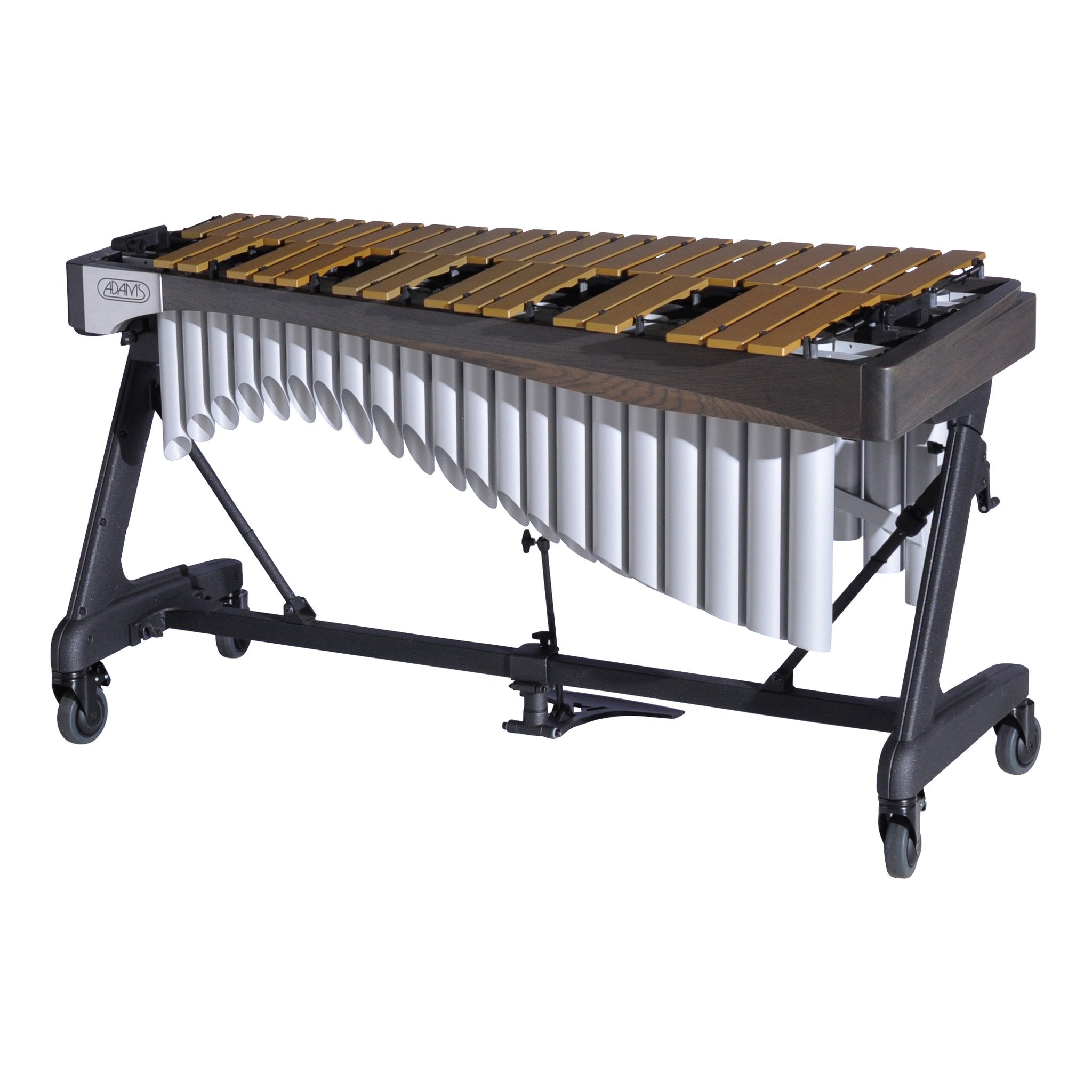 Adams Alpha Vibraphone with Gold Bars, Silver Resonators, and Graphite Rails Audience Side