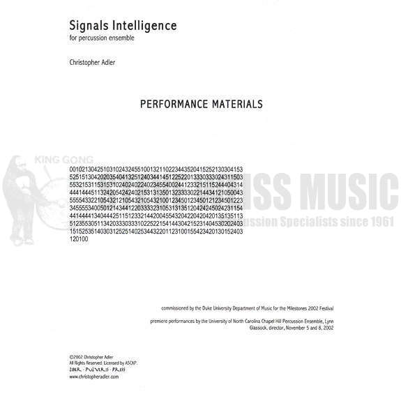 Adler-Signals Intelligence ENS VERSION (PARTS)-3 mall ins /P