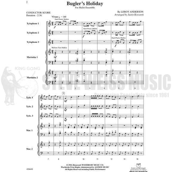 Anderson-Bugler's Holiday arr. Koszarek (SP)-3X/2M