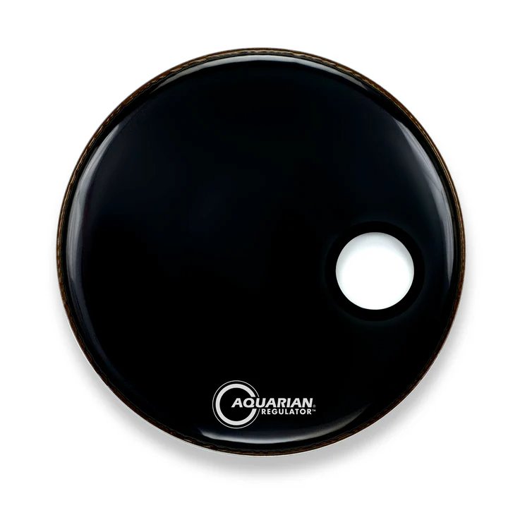 Aquarian Regulator Black Bass Drum Head with Center Hole