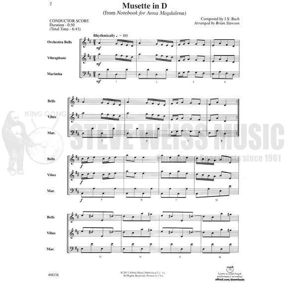 Bach-Classic Mallet Trios arr. Slawson (SP)-B/V/M