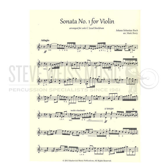 Bach-Sonata No. 1 for Violin arr. Berry-Tenor pan