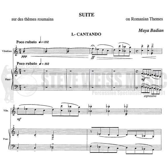 Suite on Romanian Themes Maya Badian Score Example
