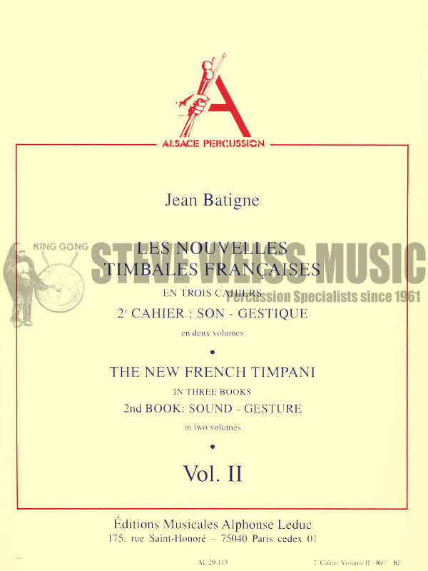 Batigne-vol. 2 New French Timpani 2nd Book: Sound-Gesture