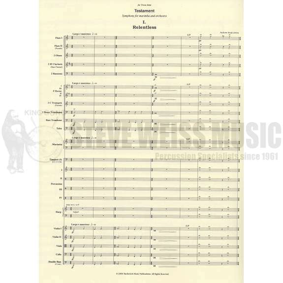 Beall-Testament (StS w/solo part)-Solo M/orch.
