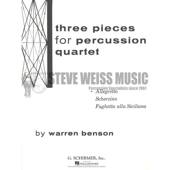 Benson-Three Pieces for Percussion Quartet-P