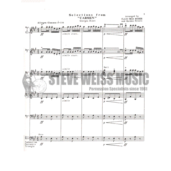 Bizet-Selections from Carmen-Peters-X/5M/CB OS