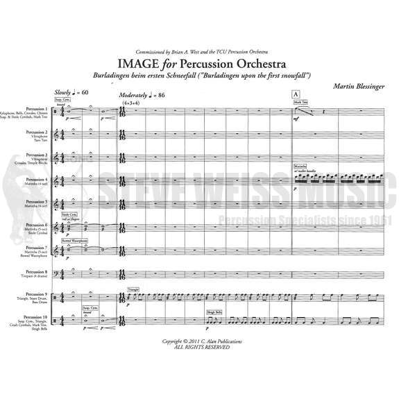 Blessinger-Image for Percussion Orchestra (SP)-B/2V/C/Cro /4M/4T/P