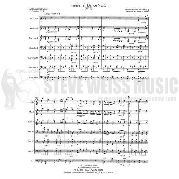Brahms-Hungarian Dance No. 5 arr. Peters (SP)-X/5M/CB