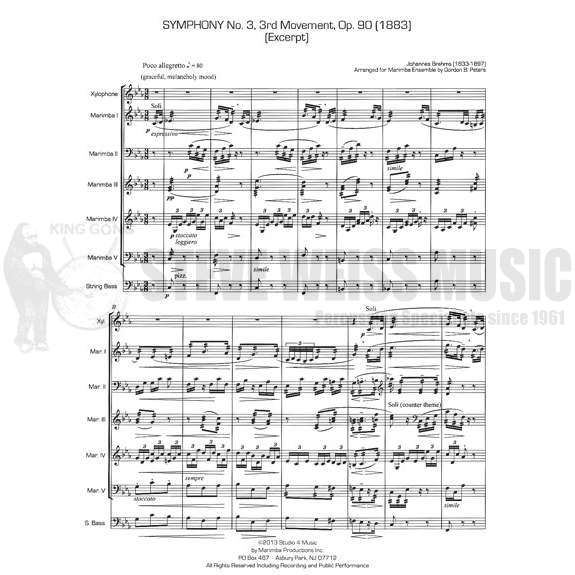 Brahms-Symphony No. 3 Movement 3 arr. Peters (SP)-X/5M/CB