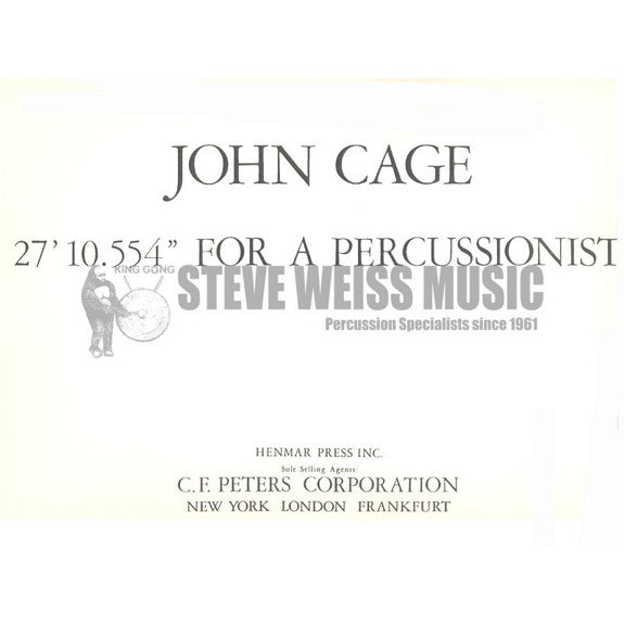 Cage-27' 10.554" for a Percussionist-P OS