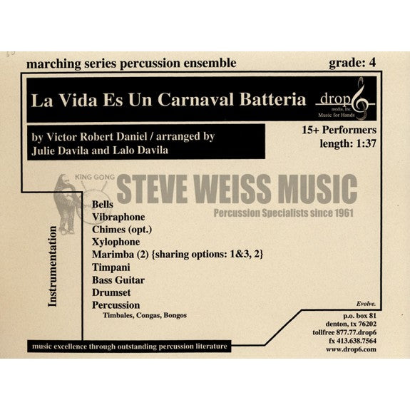 Daniel-La Vida es un Carnaval Batteria (SP)B/V/opt. C/X/ 2M/4T/DS/P/BG