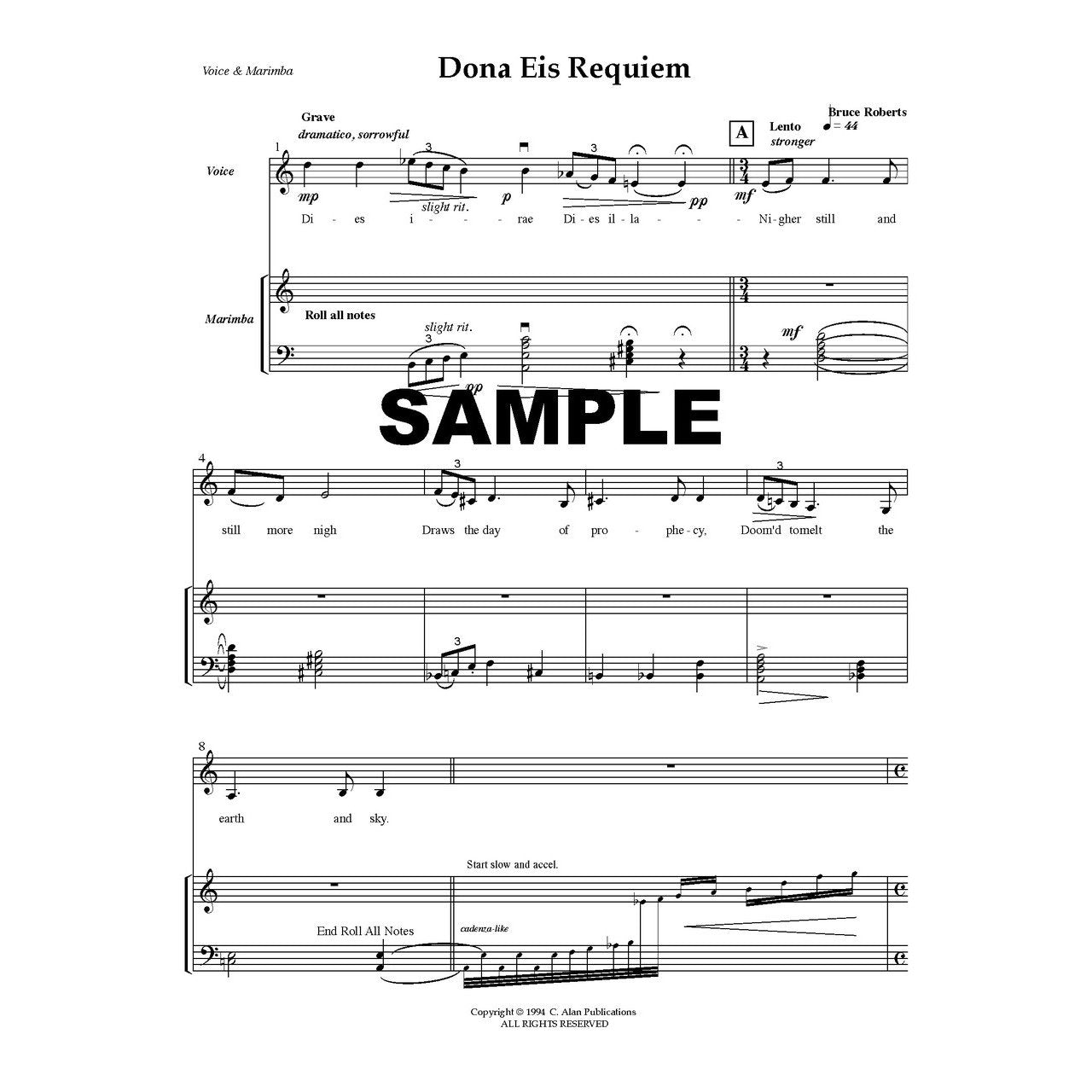 Dona Eis Requiem Duet Score Sample Bruce Roberts