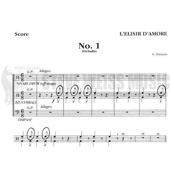 Donizetti-L'Elisir D'Amore (Perc./Timp. parts ed. by T. Dimond)