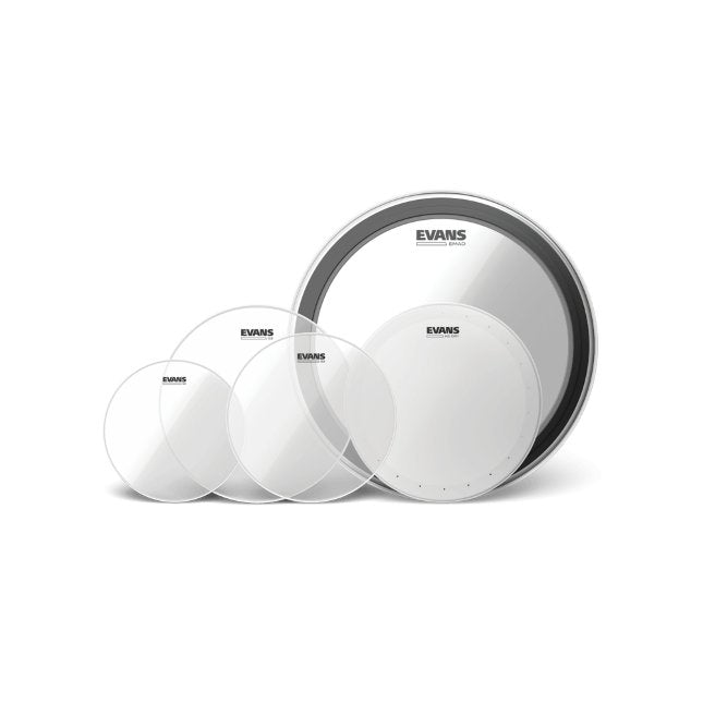 Evans Drum Heads Upgrade Pro Pack With 14" HD Dry Snare Batter 22" EMAD Clear Bass Batter G2 Clear Rock Pack (10", 12", 16") 14" G2 Clearedpp1-g2clr-r