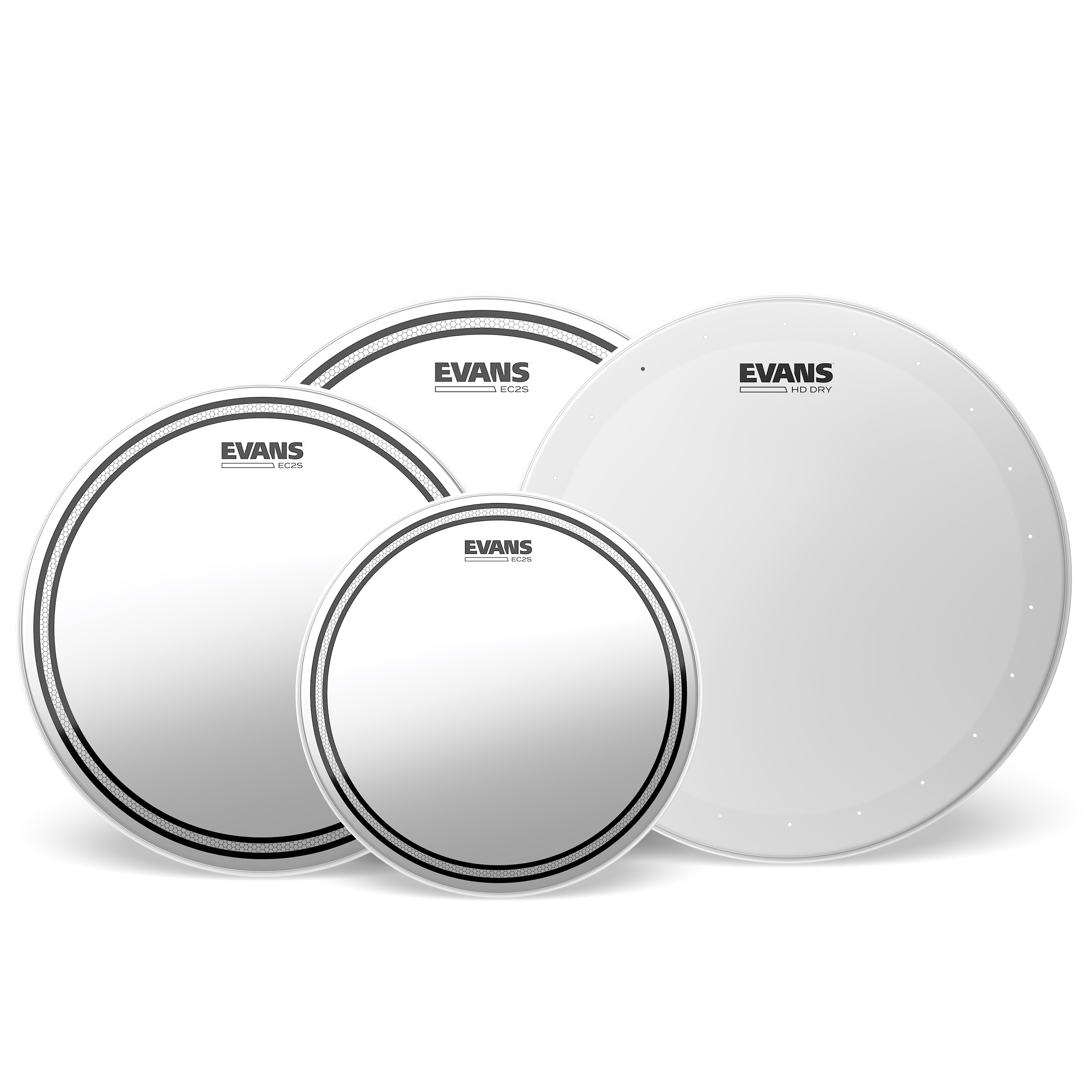 Evans EC2 SST Clear Drumhead Pro Pack - Rock - 10"/12"/14" - 14" HD Dry - Image 1