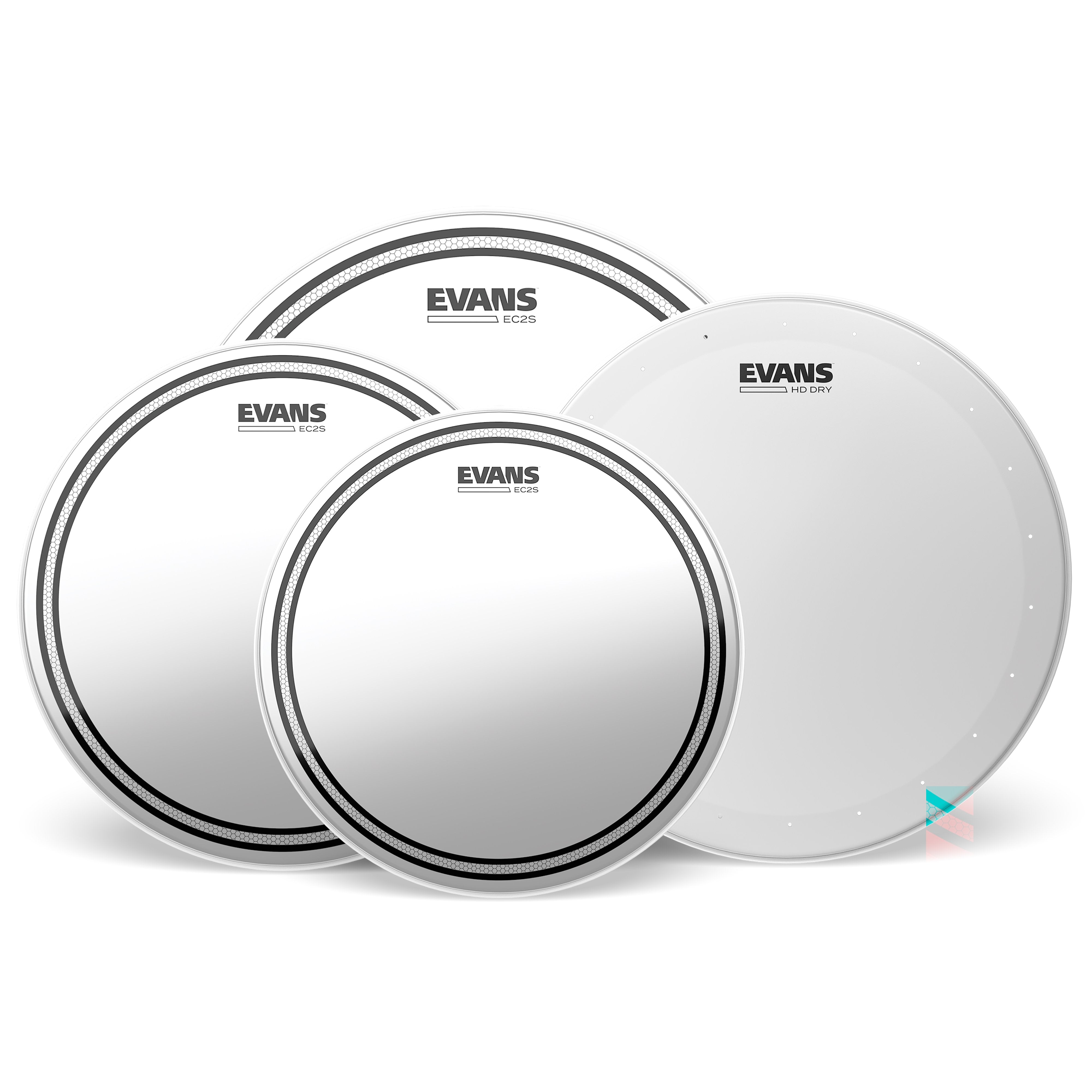 Evans EC2 SST Clear Drumhead Pro Pack - Standard - 12"/13"/16" - 14" HD Dry - Image 1