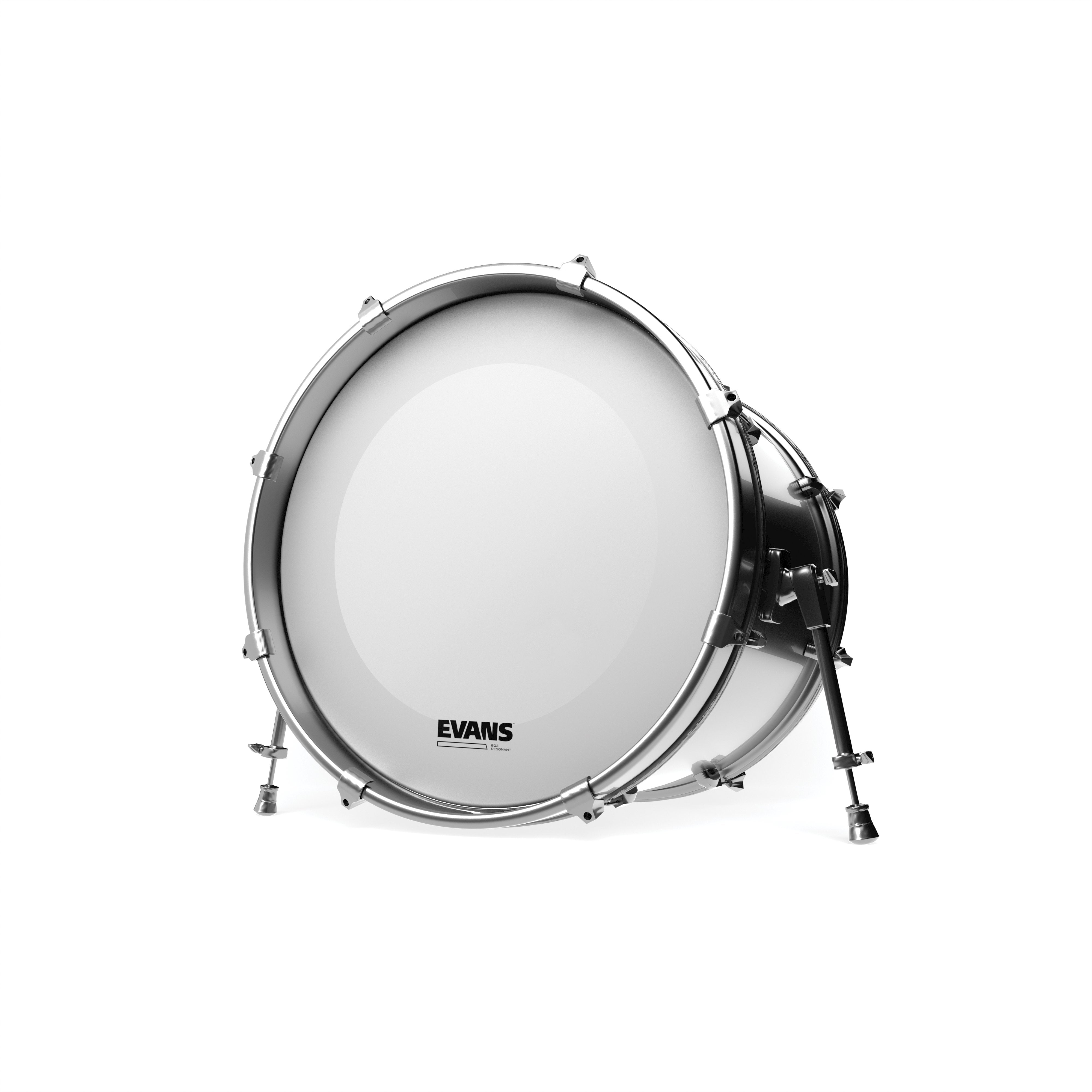 Evans EQ3 White Coated Resonant Bass Drumhead - 22" - Image 2