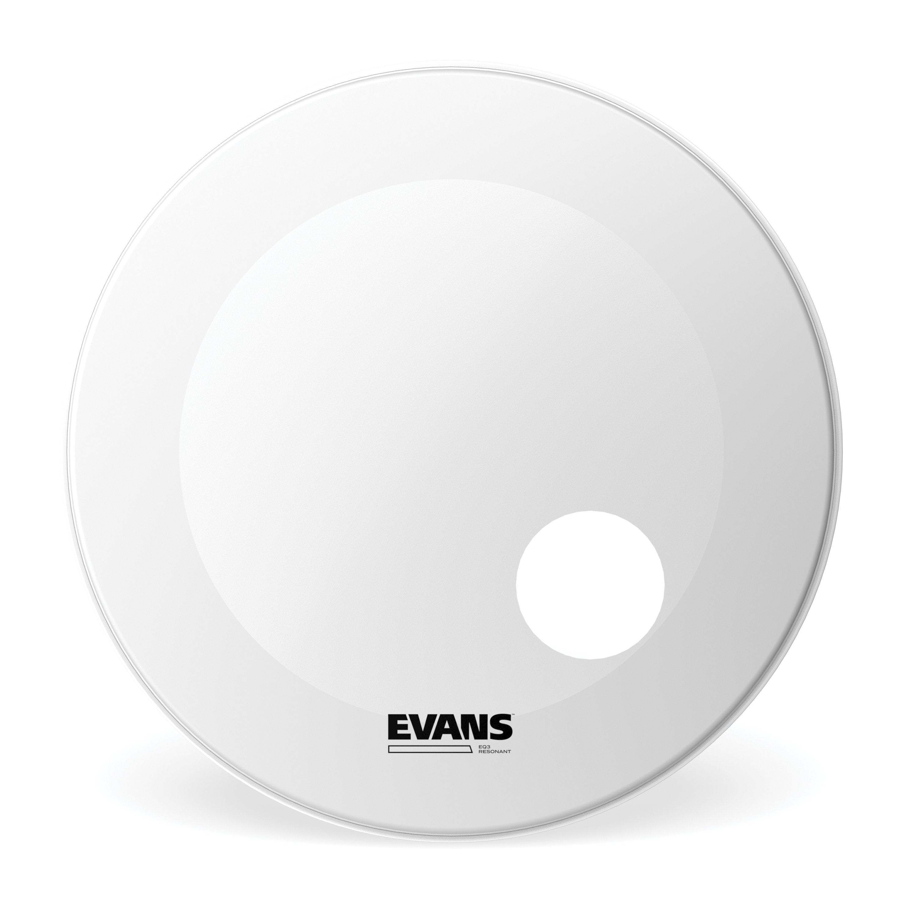 Evans EQ3 White Coated Resonant Bass Drumhead with Port - 22" - Image 1