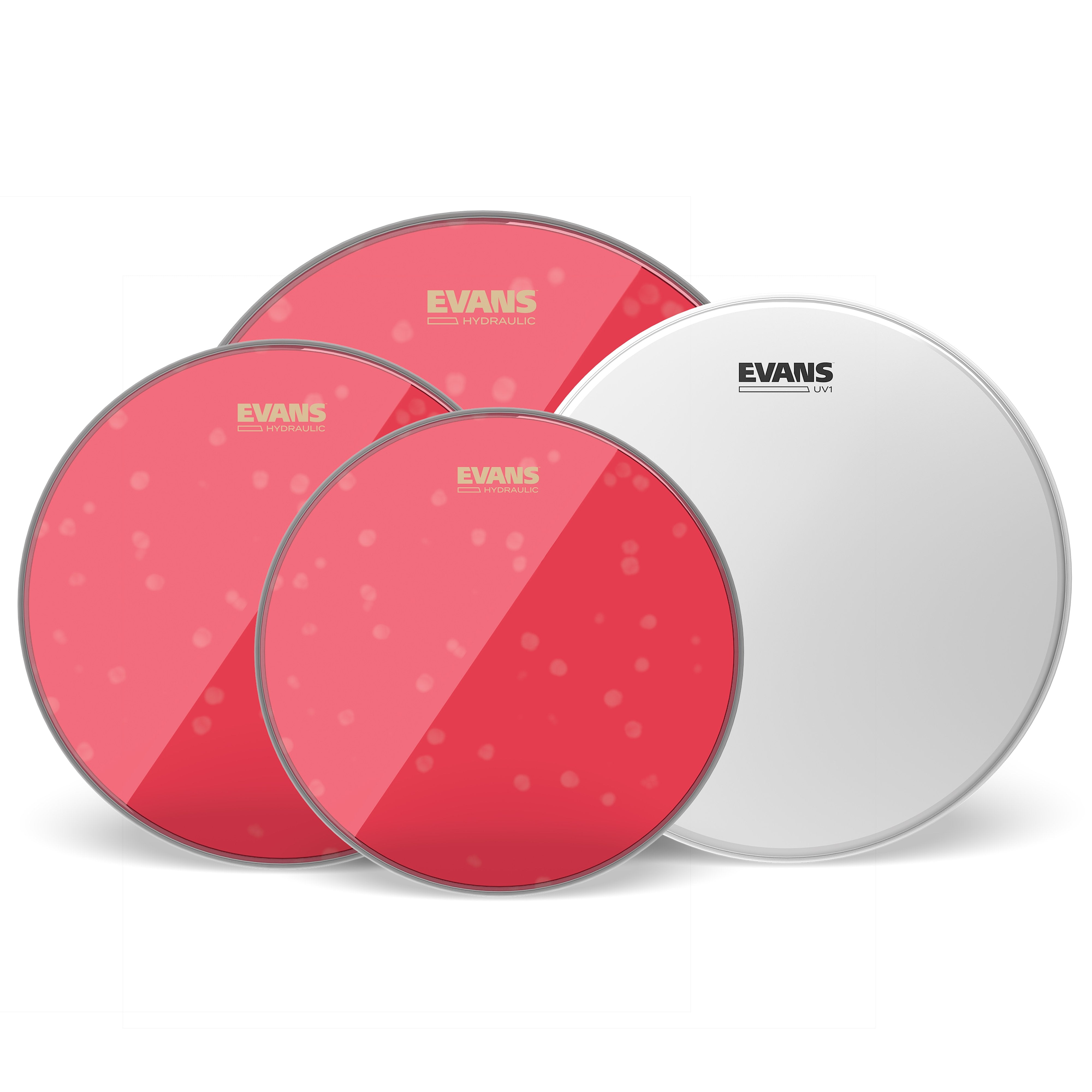 Evans Hydraulic Red Drumhead Pro Pack - Standard - 12"/13"/16" - 14" UV1 Coated - Image 1