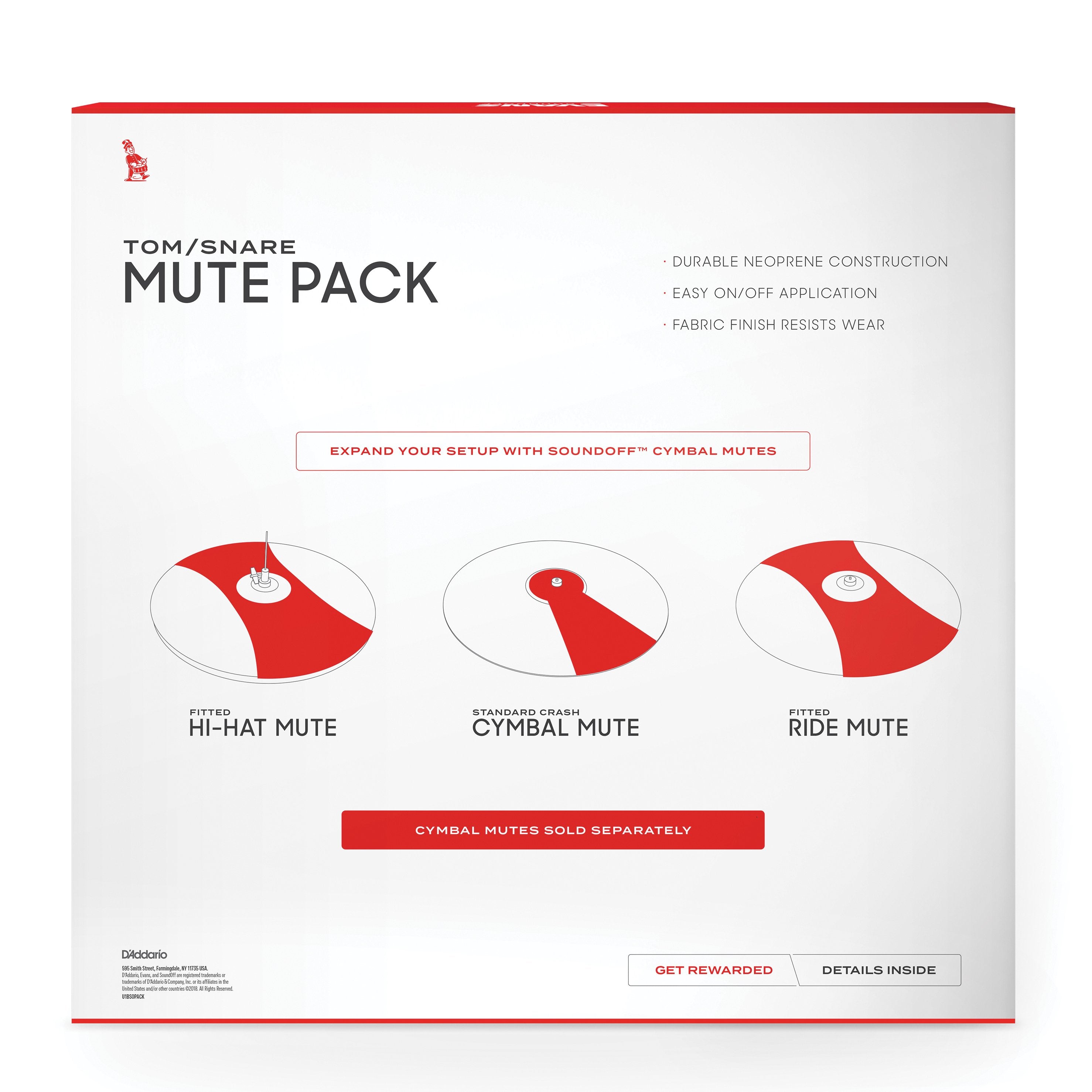 Evans SoundOff Drum Mute Set - 10"/12"/14"/14" - Image 3
