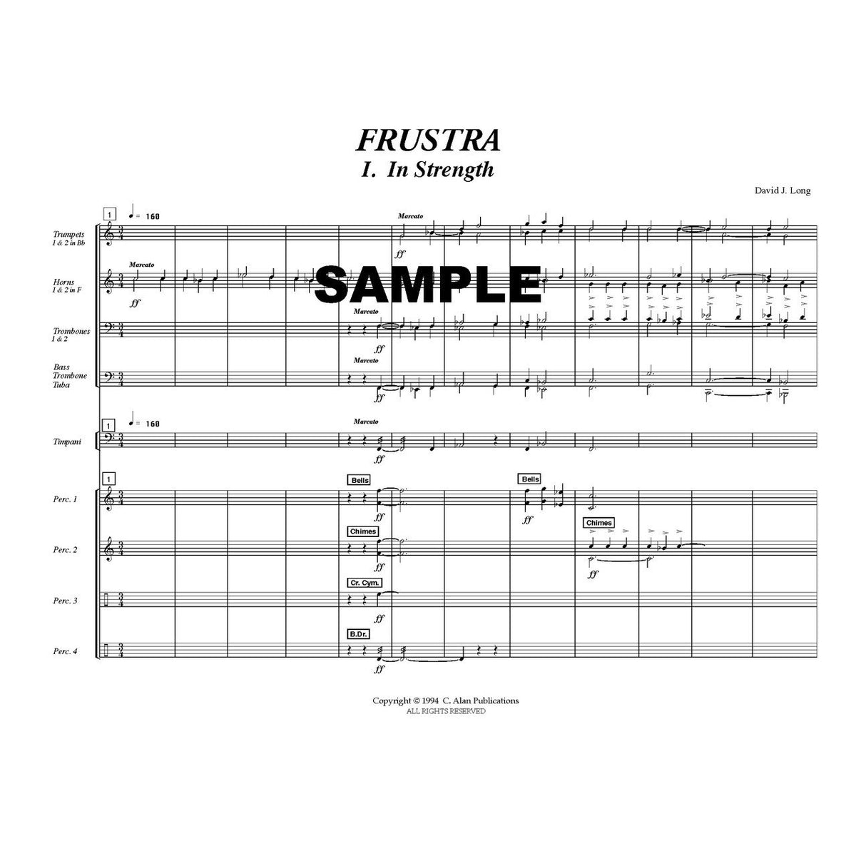 Frustra Brass and Percussion Ensemble by David J Long sample page