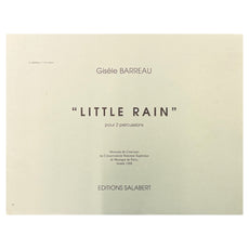 Gisele Barreau Little Rain for Percussion
Duo