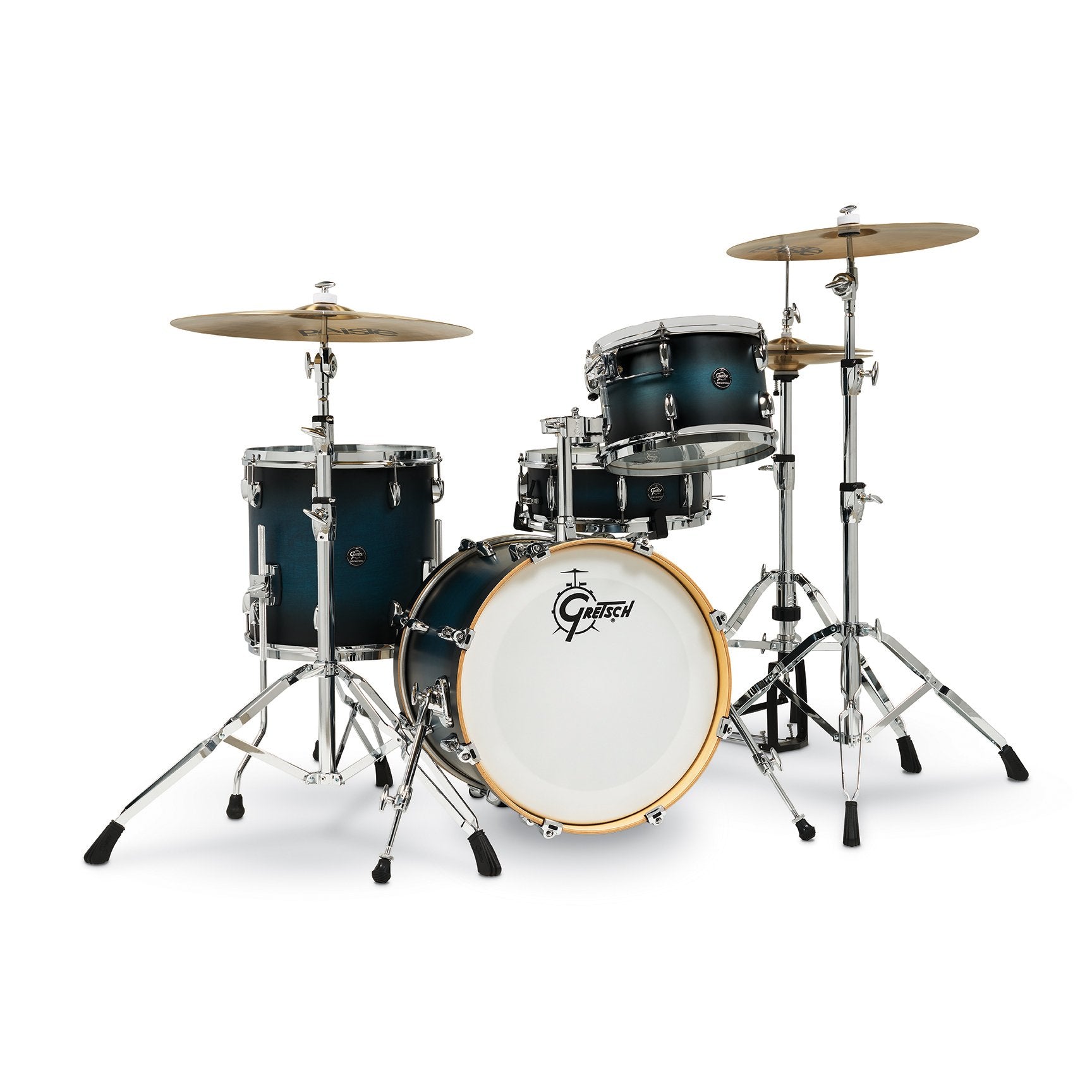 Gretsch Renown 4 Piece Drum Set (18/12/14/14sn) Satin Antique Blue Burst GRE-RN2-J484-SABB