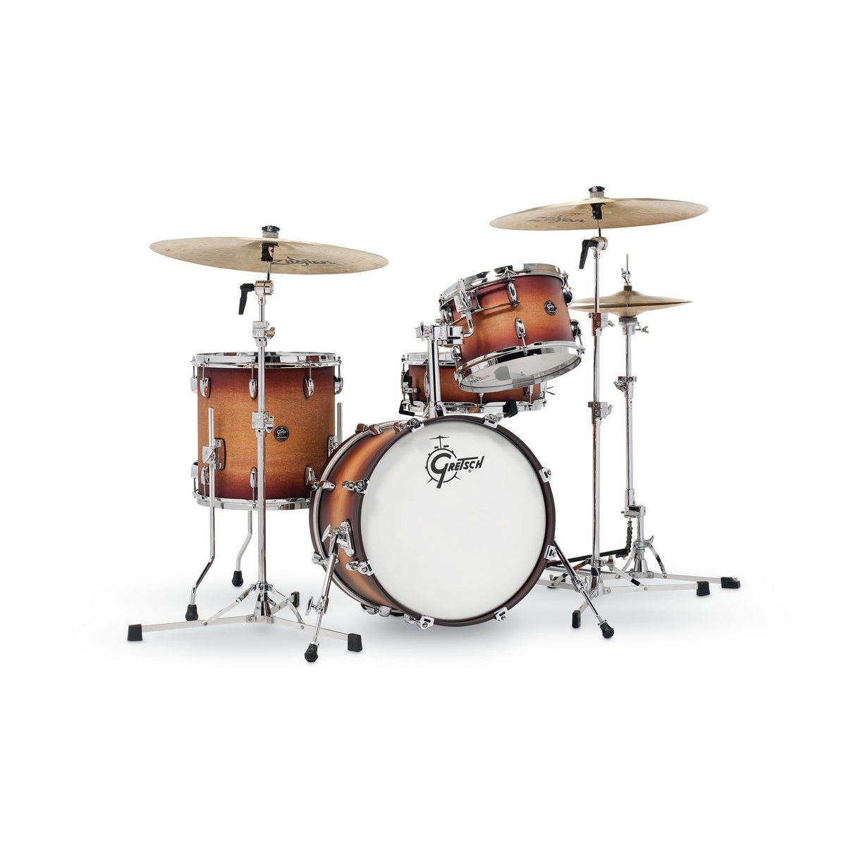 Gretsch Renown 4 Piece Drum Set (18/12/14/14sn) Satin Tobacco Burst rn2-j484-stb