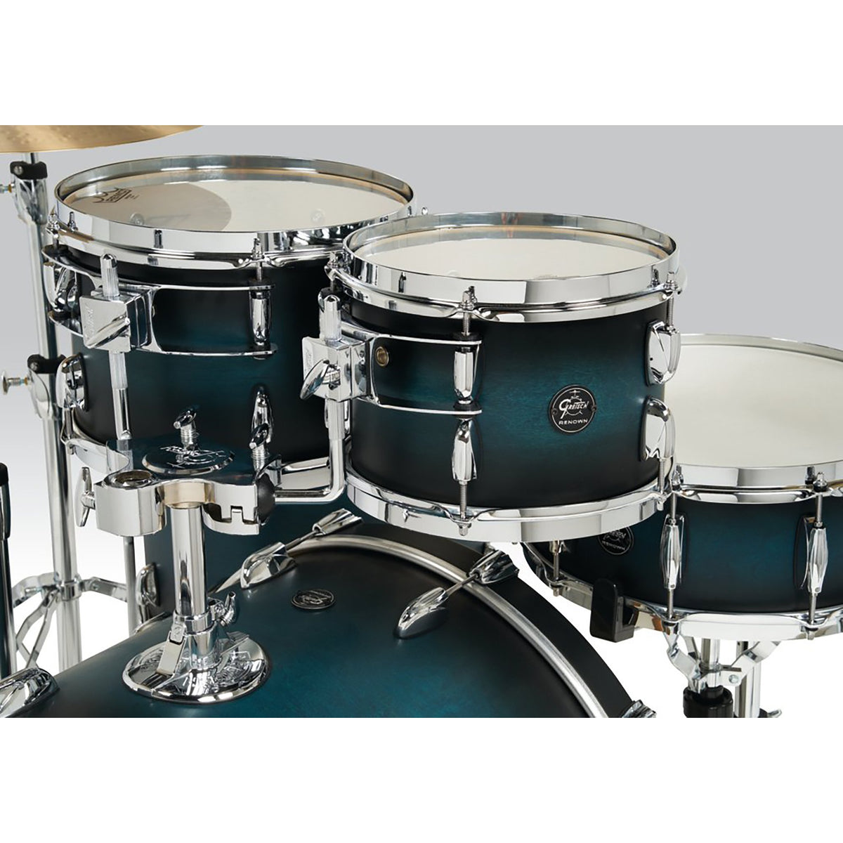 Gretsch Renown Drum Set Shell Pack Satin Antique Blue Burst rn2-e825-sabb Tom Mount