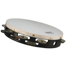 Grover 10" Custom Dry Double Row Tambourine - Hybrid Silver
