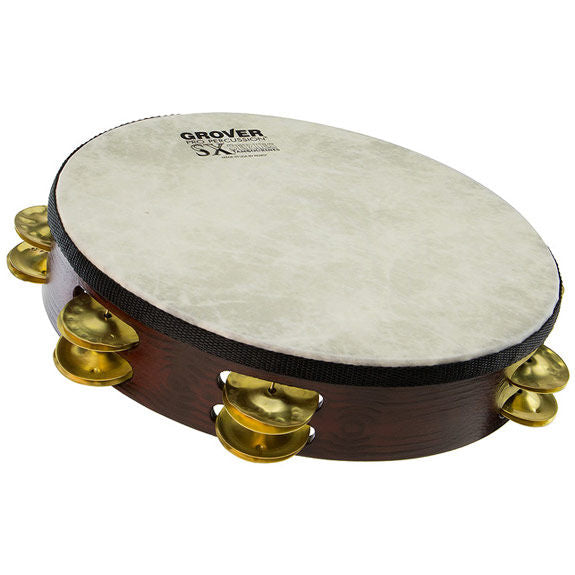 Grover 10" SX Plus Double Row Tambourine - Hammered Brass