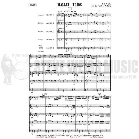 Haydn-Mallet Trios -Mc Carty-X/2M/P (2X/M/P)