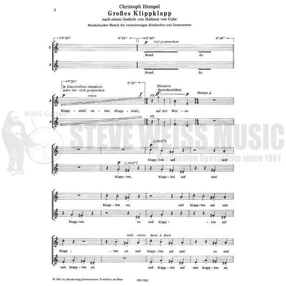 Hempel-Grosses Klippklapp (V-P)-X/P-ACC/GT/Child Choir