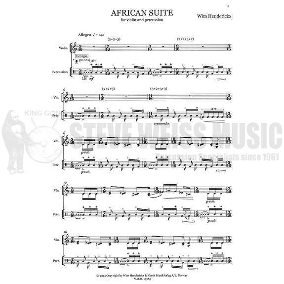 Henderickx-African Suite (violin version) (SP)-P/VN