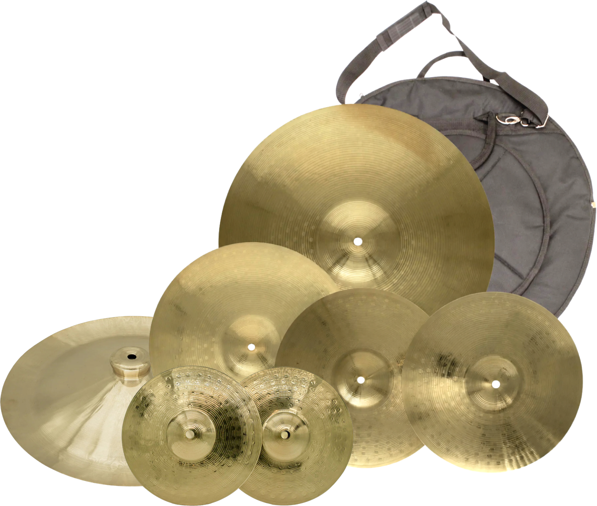 Various Weiss cymbals and cymbal bag.