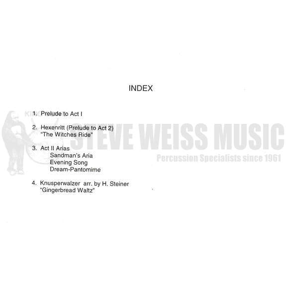 Humperdinck-Hansel und Gretel (EXCERPTS)(Perc/Timp parts ed. by