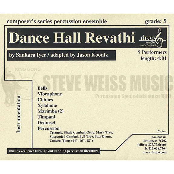 Iyer-Dance Hall Revathi arr. Koontz (SP)-B/V/C/X/2M/4T/P