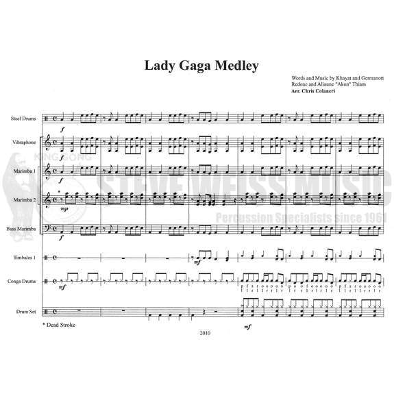 Khayat/Redone/Thiam-Lady Gaga Medley arr Colaneri (SP)-V/2M BM/Steel dr./P